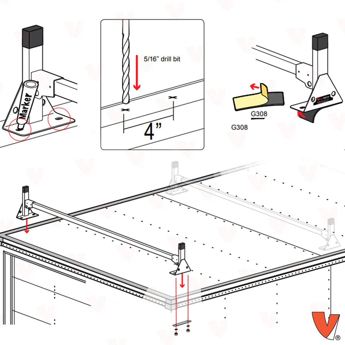 Vantech H1 Box Truck Aluminum Rack System - Top Mount - Image 11